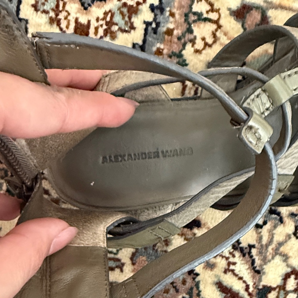 Alexander Wang Women’s Olive Green Strappy Gladiator Sandals View 4